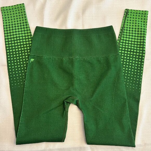 Fabletics‎ Womens High-Waisted Compression Seamless Dot Green Legging Size XS - Picture 1 of 3